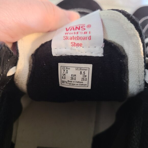 Black & White Vans Shoes Mens 6 Womens 7.5 Off The Wall - Picture 10 of 11